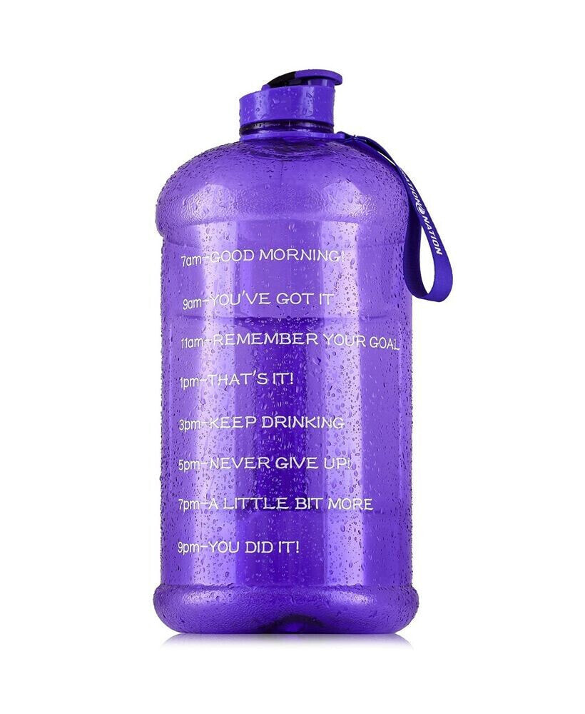 Zulay Kitchen motivational Time Reader Water Bottle – With Flip Cap & Strap