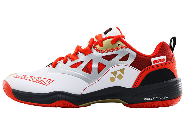 YONEX Badminton Shoes Men Low-Top White Red