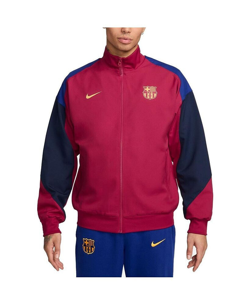 Nike men's Red Barcelona 2023/24 Drac Pack Strike Anthem Performance Full-Zip Jacket