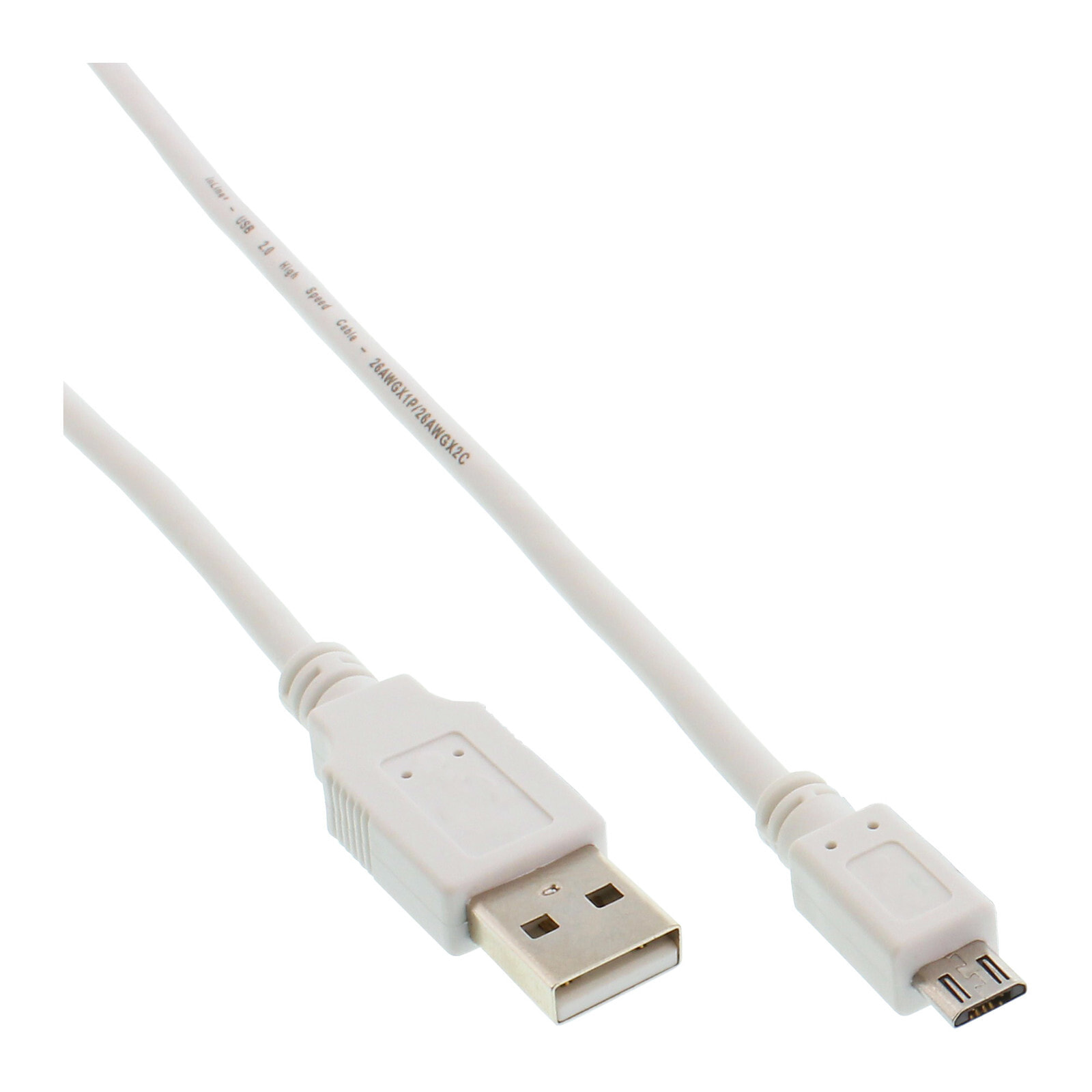 InLine 2m USB 2.0 A-microB m/m USB кабель USB A Micro-USB B Белый 31720W