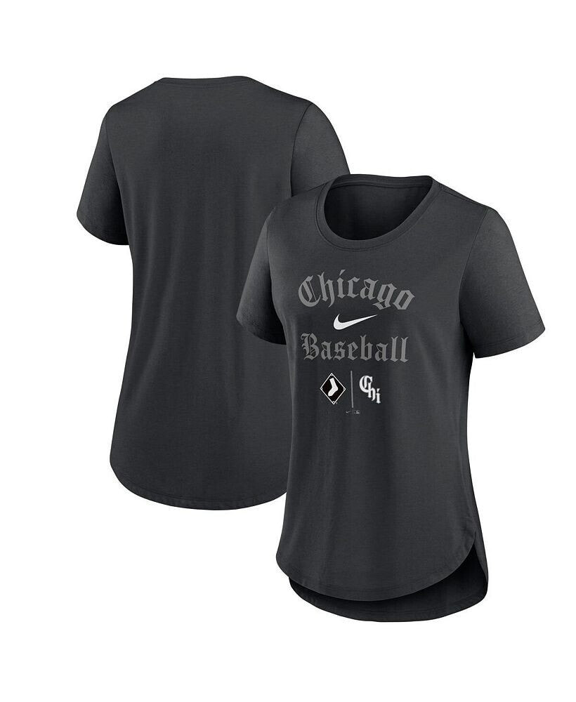 Nike women's Black Chicago White Sox City Connect Tri-Blend T-shirt