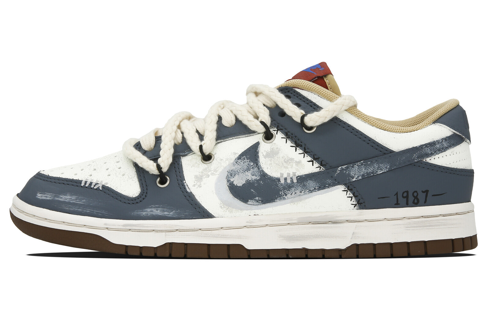 【定制球鞋】 Nike Dunk Low ''Mars Stone'' 阿尔卑斯雪松 复古解构 防滑轻便 低帮 板鞋 男款 灰蓝 / Кроссовки Nike Dunk Low DR9704-200