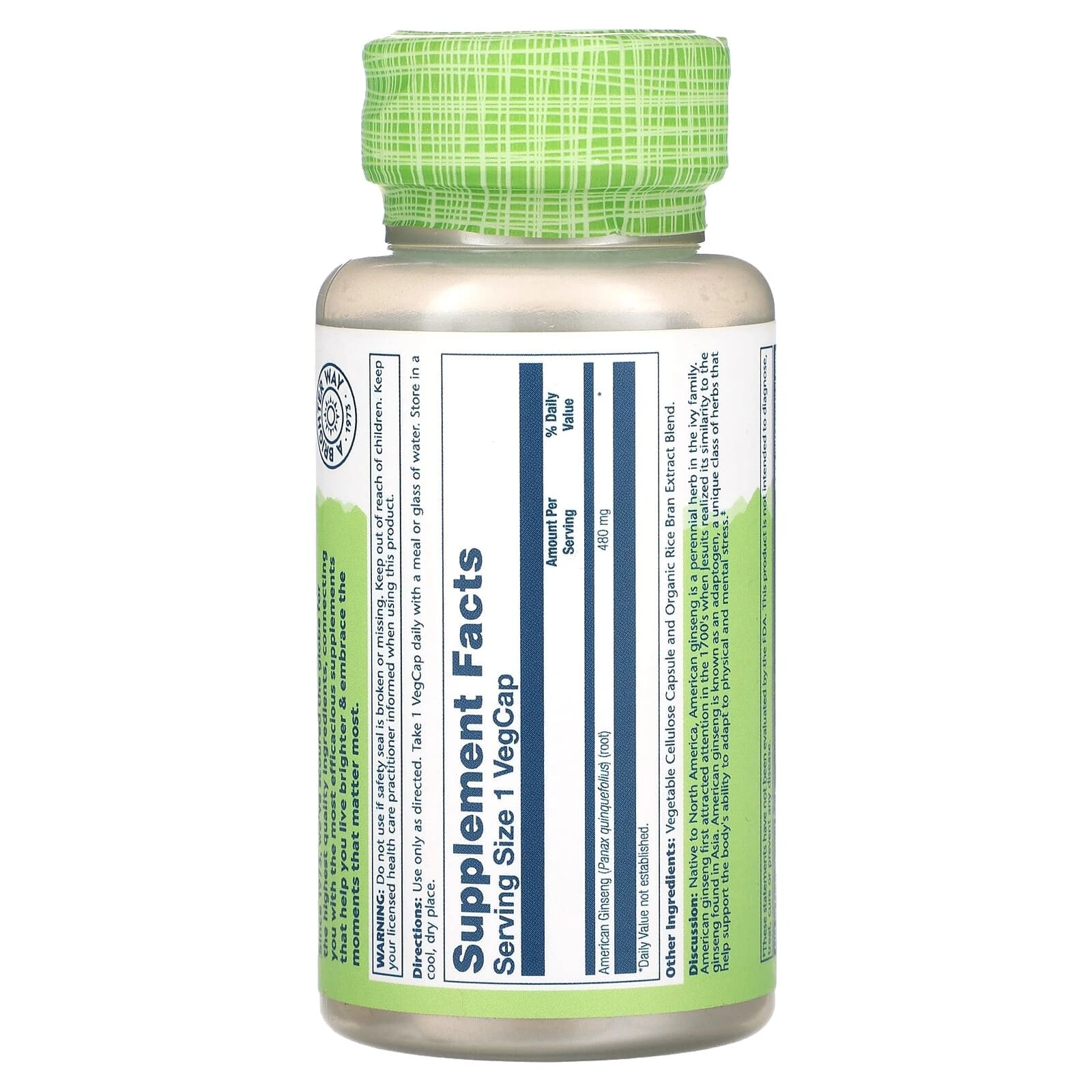 True Herbs, American Ginseng, 480 mg, 50 VegCaps