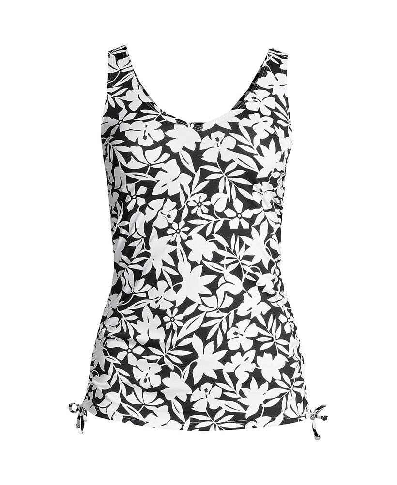 Lands' End women's DDD-Cup Adjustable V-neck Underwire Tankini Swimsuit Top Adjustable Strap