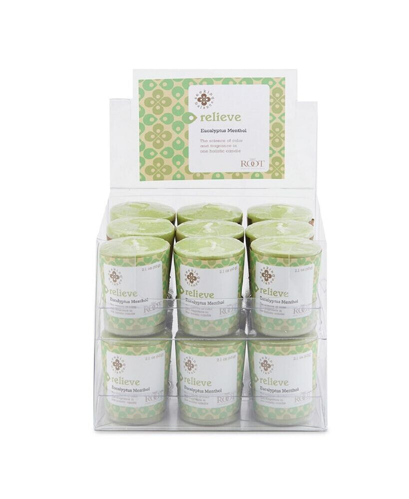 ROOT CANDLES seeking Balance Votive Relieve-Eucalyptus Menthol Set, 18 Piece