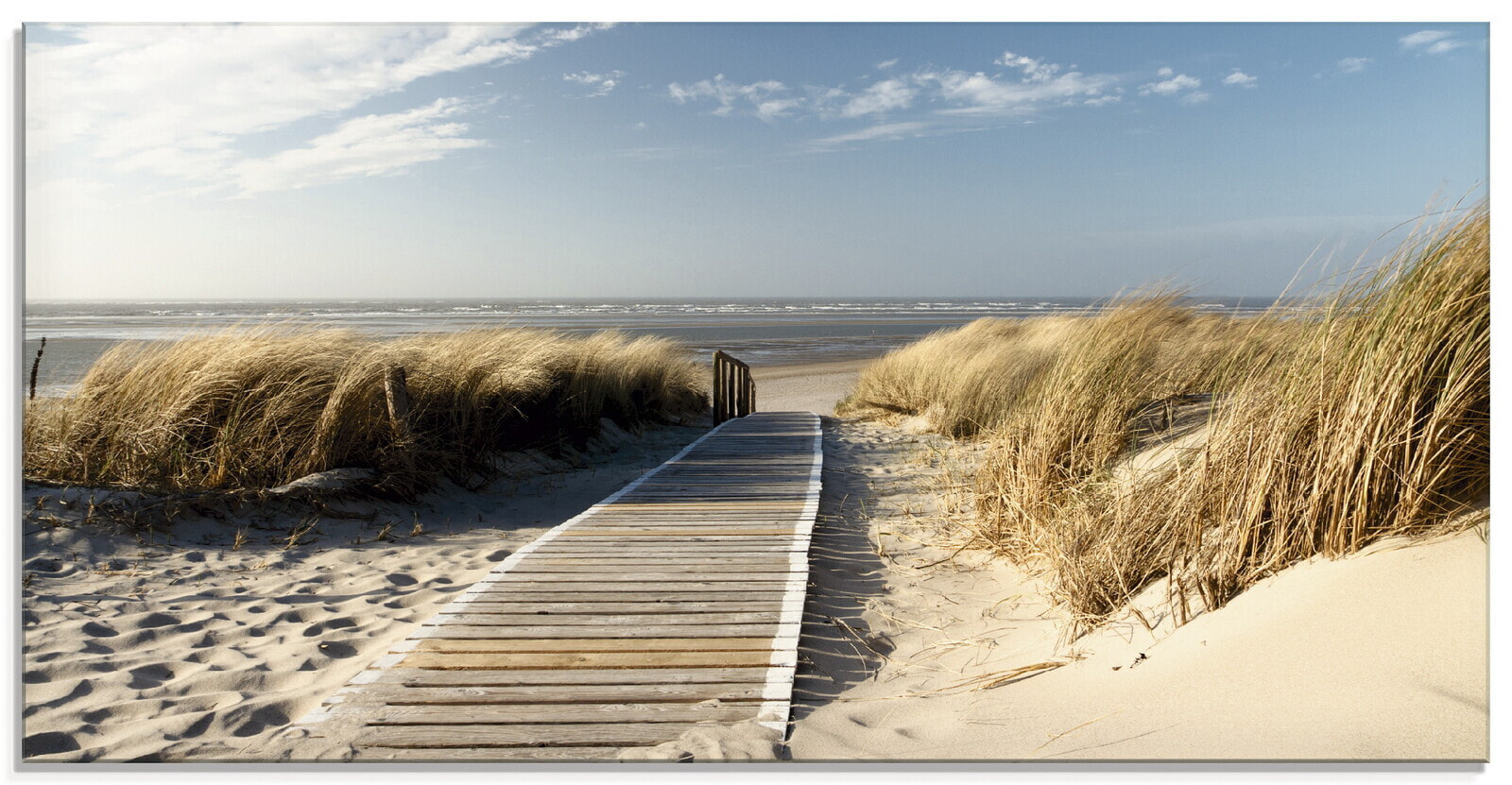 Glasbild Nordseestrand auf Langeoog