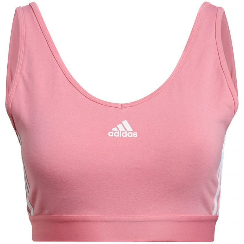 Женский розовый спортивный бра с логотипом adidas