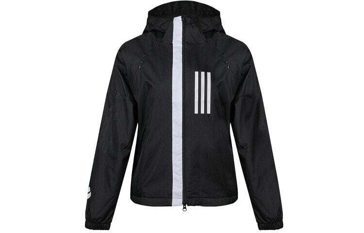 adidas 连帽运动夹克外套 女款 黑色 / Куртка Adidas Trendy_Clothing Featured_Jacket DZ0034