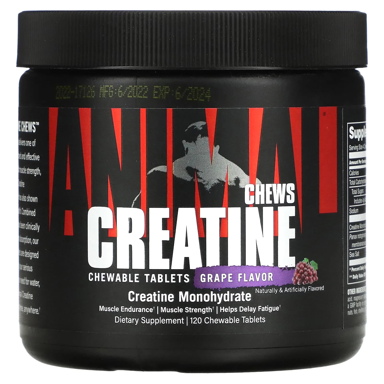 Creatine, Performance Chew Tabs, Sour Apple, 120 Chewable Tablets