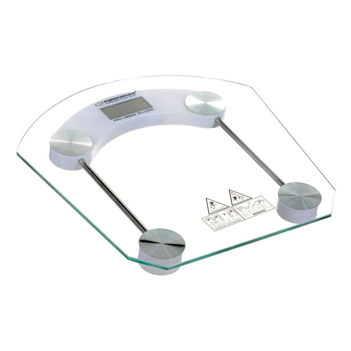Digital Bathroom Scales Esperanza EBS008W White Glass