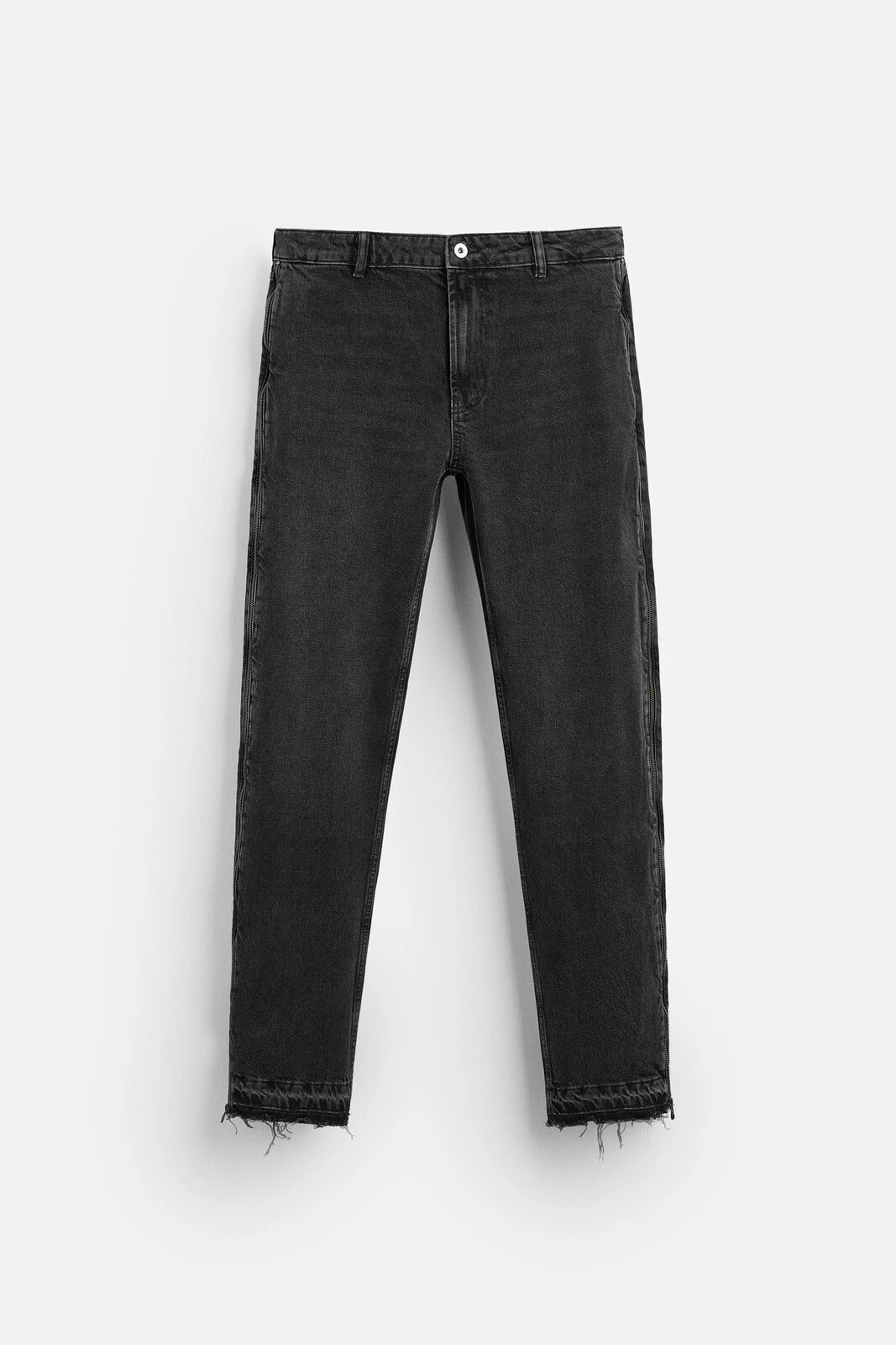 Zip detail bell bottom jeans