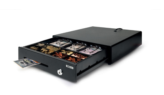 132-0448 - Manual & automatic cash drawer - Plastic - Steel - Black - 12 -24 V