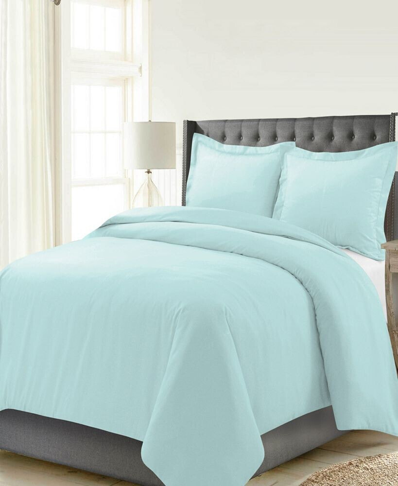 Celeste Home luxury Weight Solid Cotton Flannel Duvet Cover Set, King/California King