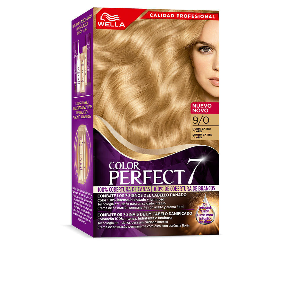 Wella Color Perfect 7 Color Cream 9/0 Стойкая масляная крем-краска для волос, оттенок экстра-светлый блонд