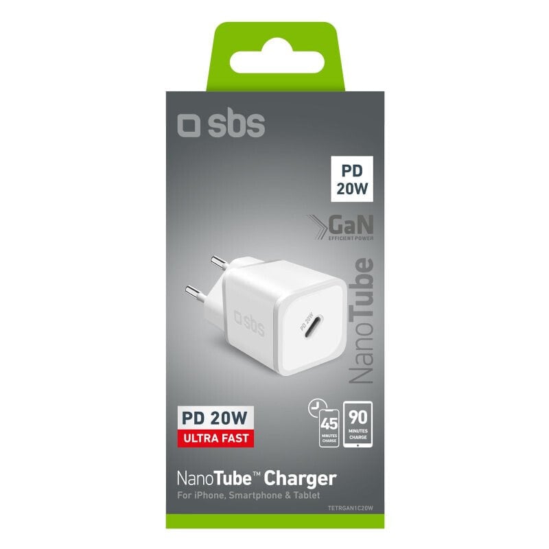 SBS PD Reiselader 20W USB-C GaN weiß