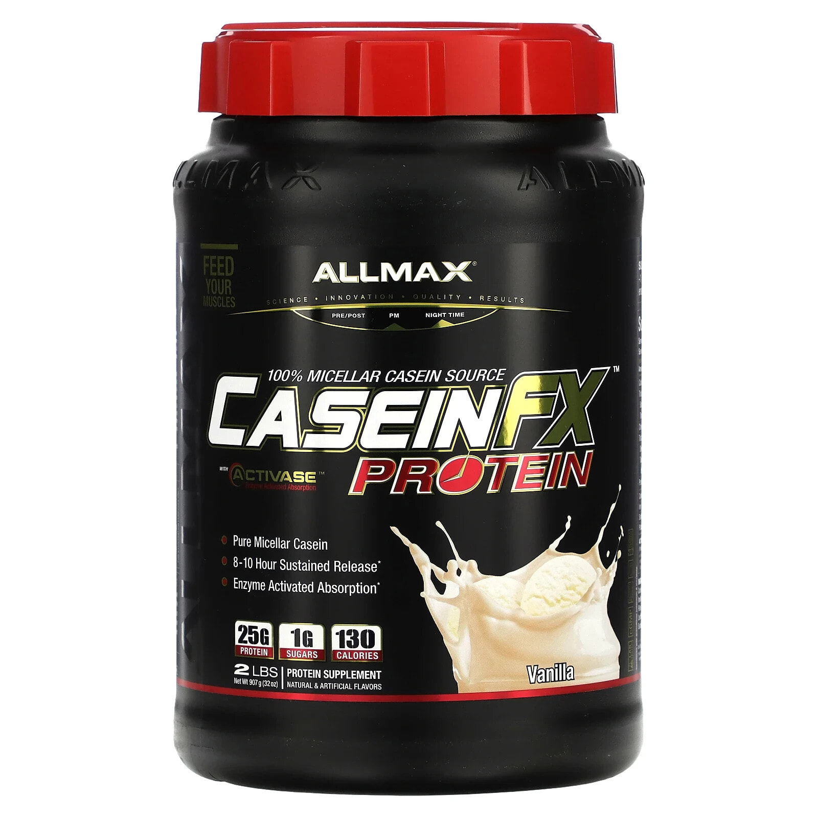 ALLMAX, CaseinFX, 100% Casein Micellar Protein, Vanilla, 2 lbs. (907 g)