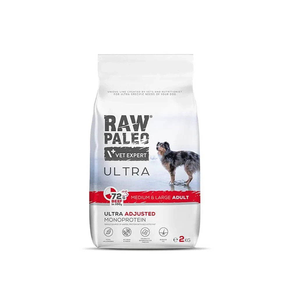 RAW PALEO Ultra medium & large adult beef dog food 2kg