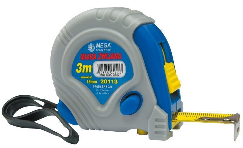 Mega Measuring tape 7,5m / 25mm 3 stoppers rubber cover - 20117