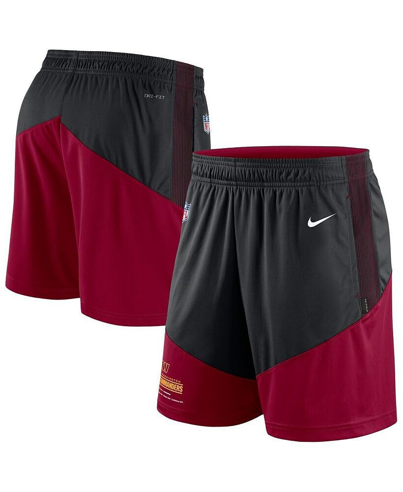 Nike men's Black, Burgundy Washington Commanders Primary Lockup Performance Shorts