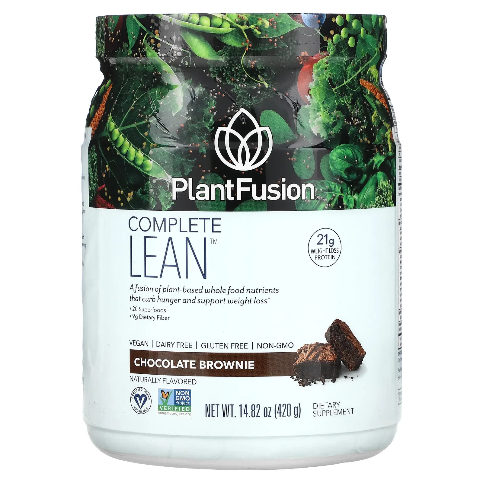 PlantFusion, Complete Lean, Chocolate Brownie, 14.82 oz (420 g)