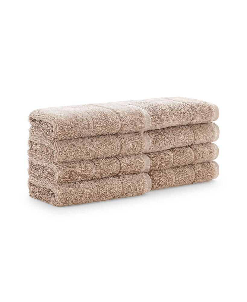Aston and Arden luxury Turkish Washcloths, 8-Pack, 600 GSM, Extra Soft Plush, 13x13, Solid Color Options with Dobby Border