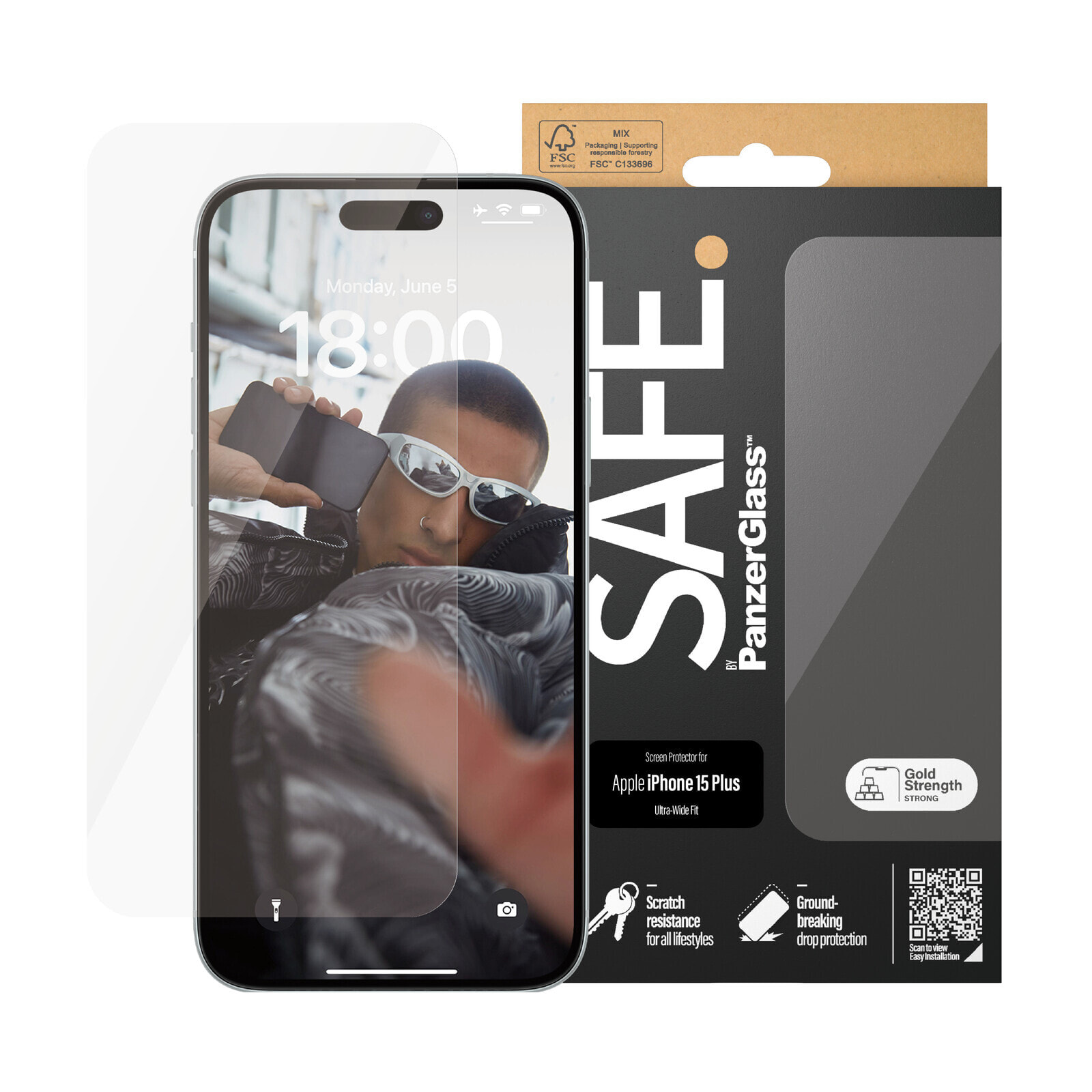 PanzerGlass SAFE. Screen Protector iPhone 15 Plus Ultra-Wide Fit  PanzerGlass ApS купить от 1019 рублей в интернет-магазине MALL | Защитные  пленки и стекла для ноутбуков и планшетов PanzerGlass ApS