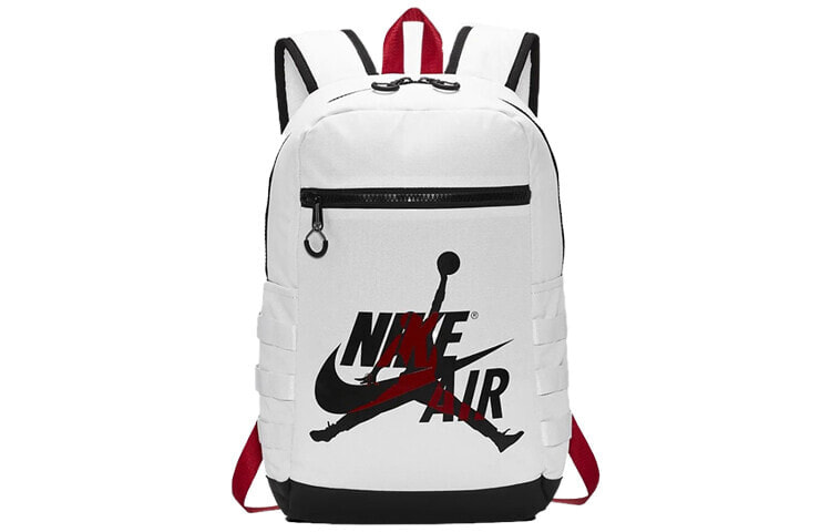 Jordan 乔丹 Jumpman Nike air子母 飞人logo 运动休闲拉链 聚酯纤维 书包背包双肩包 男女同款情侣款 白色 / Рюкзак Jordan Jumpman Nike CQ9118-100