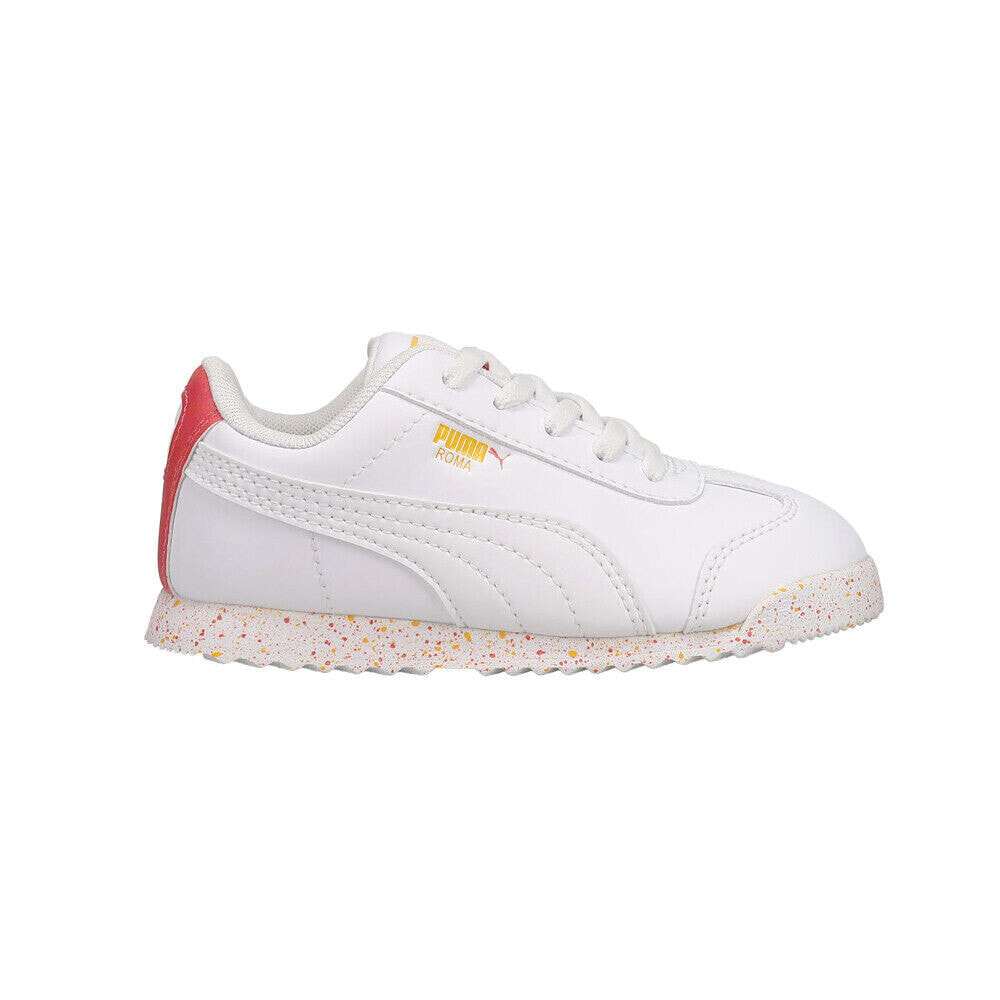 Puma Roma Brain Freeze Lace Up Toddler Girls White Sneakers Casual Shoes 387853