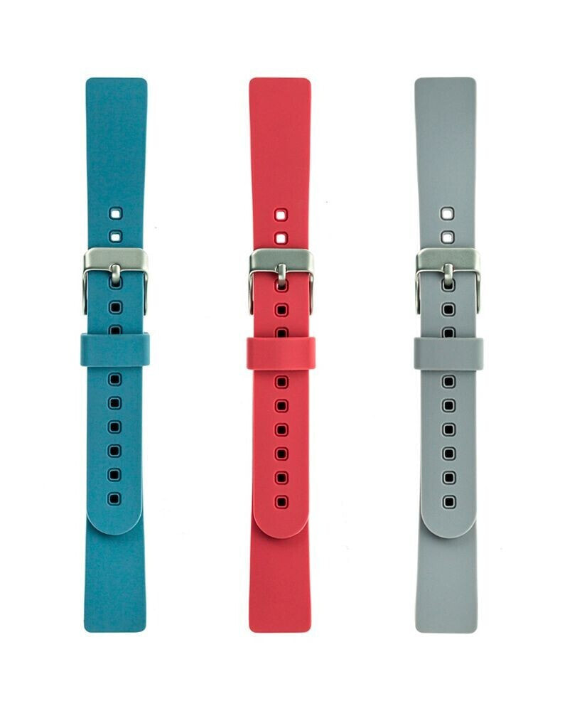 WITHit Light Gray Smooth, Blue Smooth and Coral Smooth Silicone Band Set, 3 Piece Compatible with the Fitbit Inspire, Fitbit Inspire 2 and Fitbit Inspire Hr