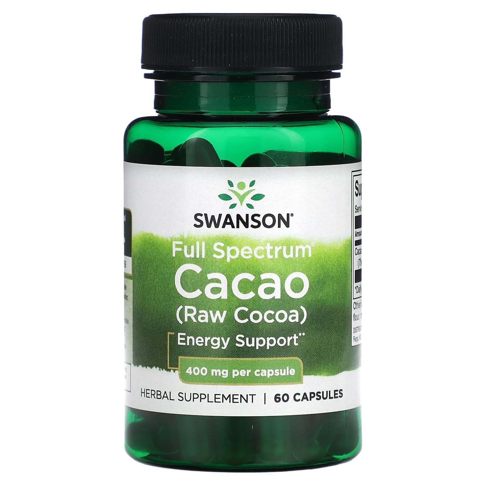 Full Spectrum Cacao (Raw Cocoa), 400 mg , 60 Capsules