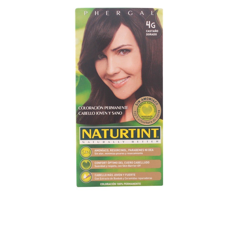 Naturtint Permanent Hair Color No. 4G Golden Chestnut Восстанавливающая перманентная краска для волос без аммиака, оттенок каштановый золотистый