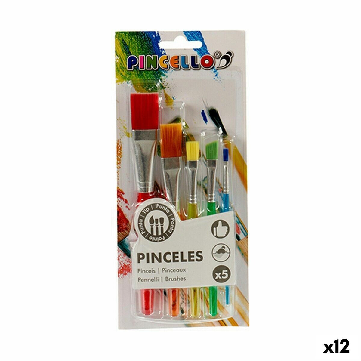Paintbrushes Multicolour Set (12 Units)