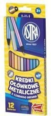 Набор цветных карандашей для рисования Astra Kredki 12 kolorów okrągłe metaliczne