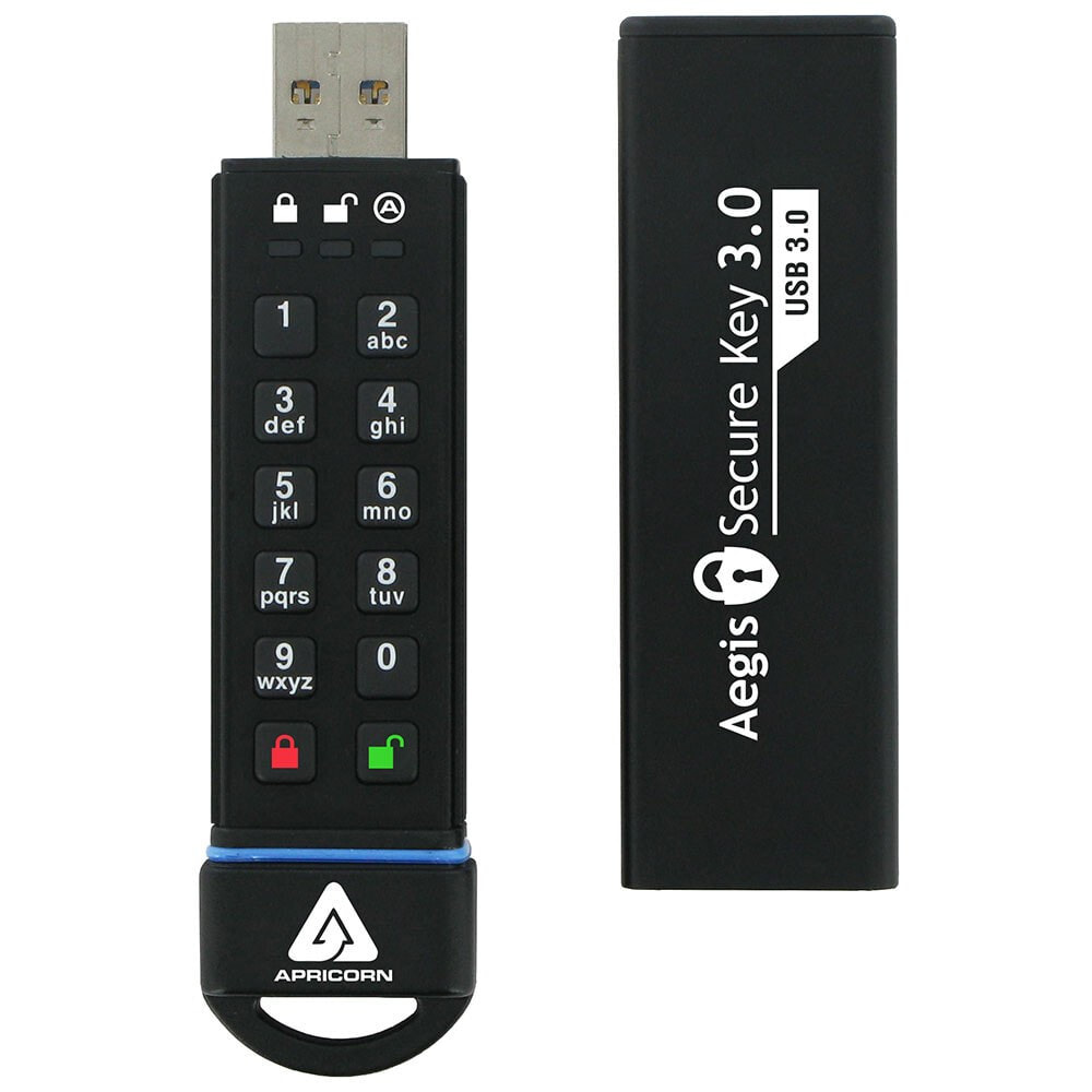 Apricorn Aegis Secure Key 3.0 USB флеш накопитель 120 GB USB тип-A 3.2 Gen 1 (3.1 Gen 1) Черный ASK3-120GB