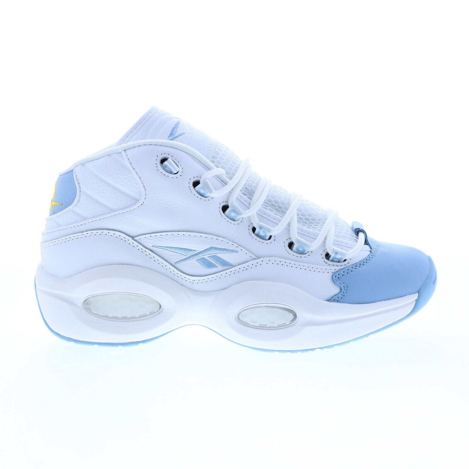 Reebok Question Mid Mens White Leather Lace Up Athletic Basketball Shoes