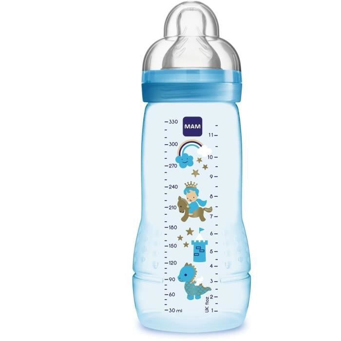 Детская бутылочка MAM с соской Х. 330 мл. От 6 месяцев. Синий.