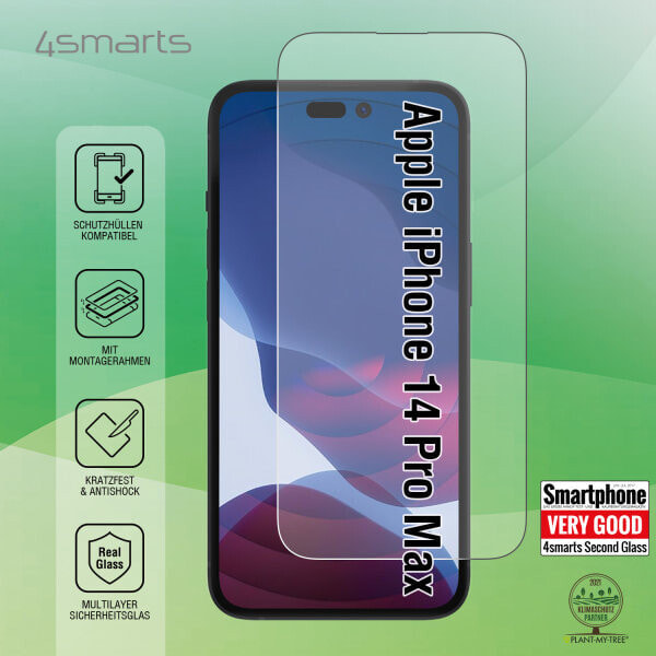 4smarts Second Glass 2.5D - Apple - iPhone 14 Pro Max - Dirt resistant - Dust resistant - Knock resistant - Scratch resistant - Transparent - 1 pc(s)