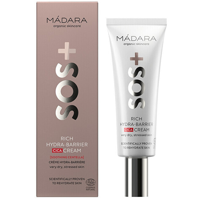 Увлажняющий крем для сухой кожи лица Madara Moisturizing cream for very dry skin SOS (Rich Hydra-Barrier Cica Cream) 40 ml