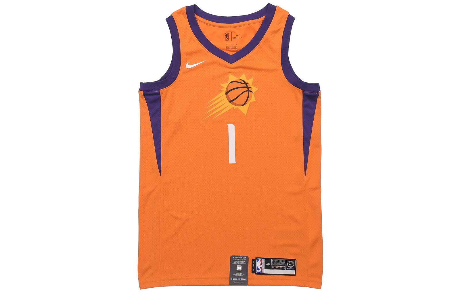 Nike NBA 宣告限定球衣 SW球迷版 太阳队 布克1号 男款 橙色 / Баскетбольная майка Nike NBA SW 1 AT9813-843