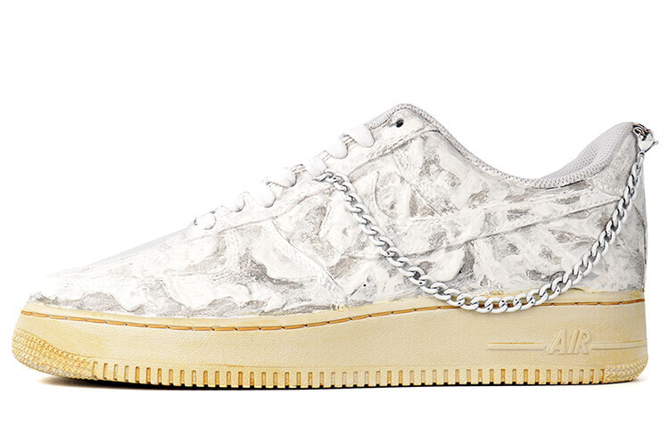 【定制球鞋】 Nike Air Force 1 Low 07 空军一号 手绘肌理做旧 工业风 石膏 氧化 耐磨防滑 低帮 板鞋 女款 米白 / Кроссовки Nike Air Force 1 Low 07 DD8959-100