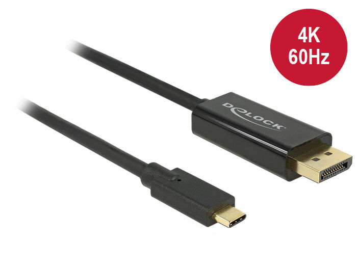 DeLOCK 85256 видео кабель адаптер 2 m USB Type-C DisplayPort Черный