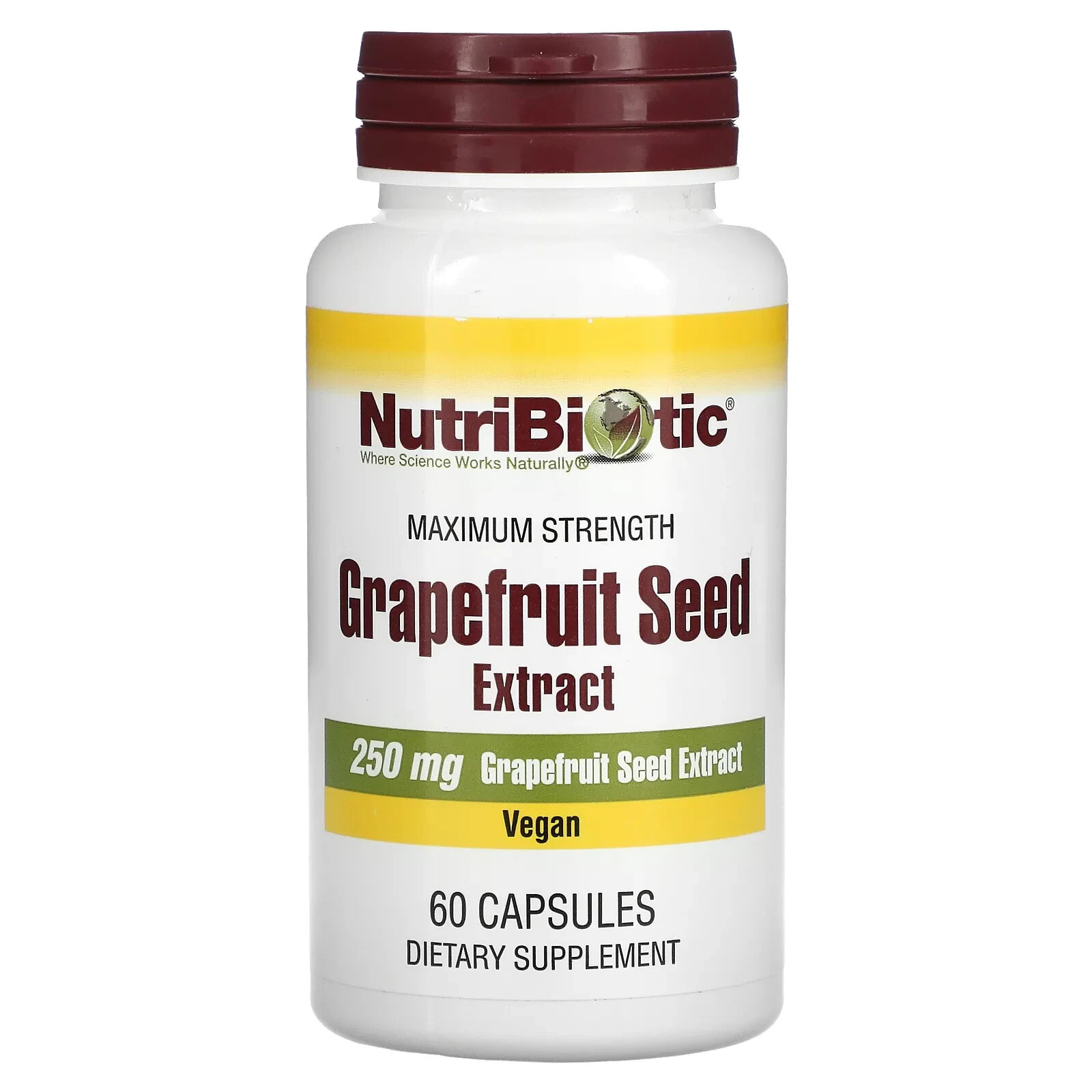НутриБиотик, экстракт семян грейпфрута, 250 мг, 60 капсул