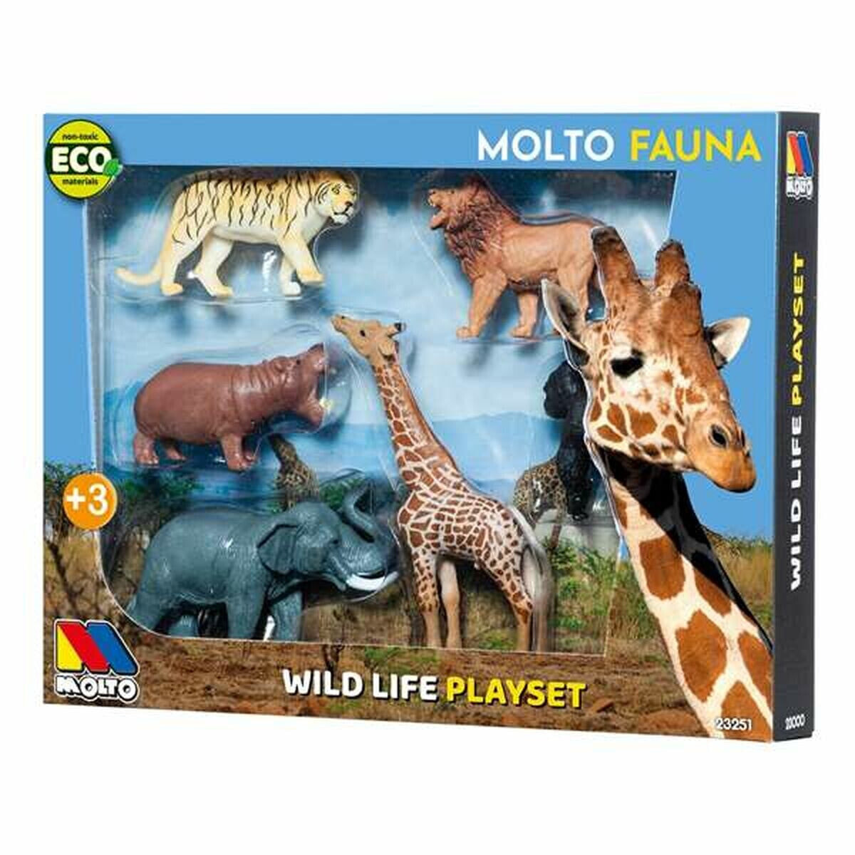 Set of 6 Wild Animals Moltó Plastic