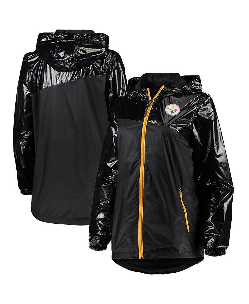 G-III 4Her by Carl Banks women's Black Pittsburgh Steelers Double-Coverage Full-Zip Hoodie Jacket