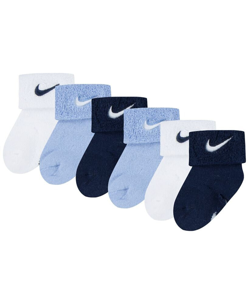 Nike baby Boys or Baby Girls Multi Logo Socks, Pack of 6