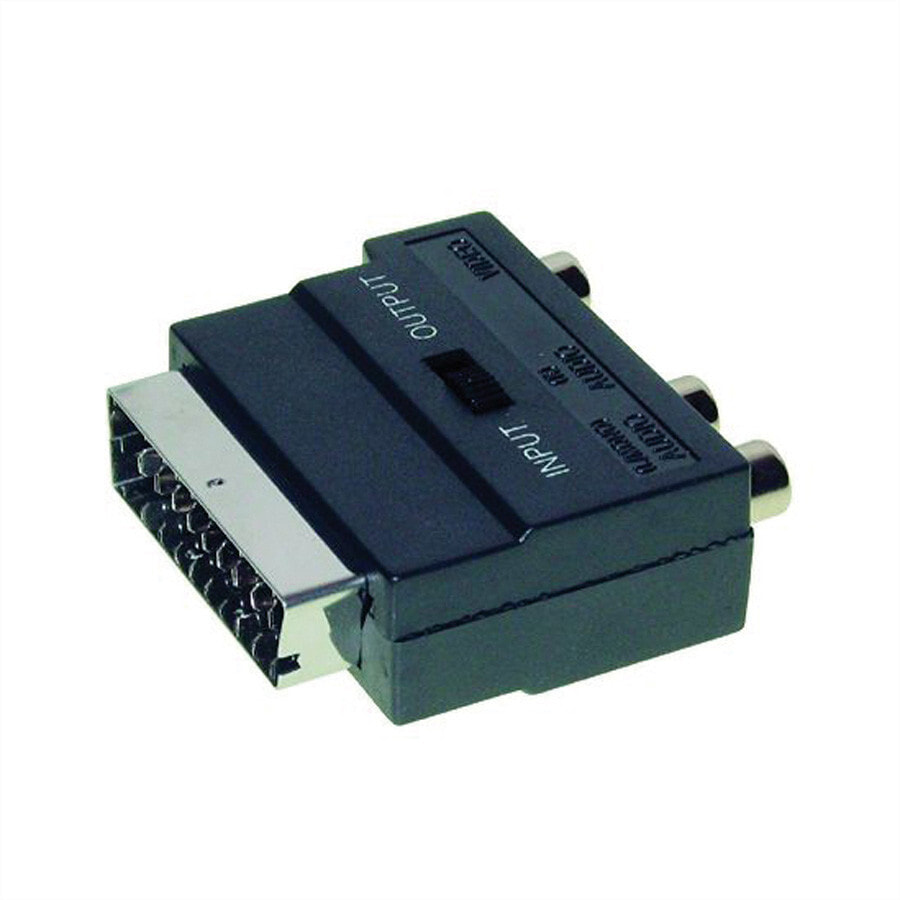 ROTRONIC-SECOMP Scart adapter with 3x cinch and 4-pin MiniDIN switchable in / out adapter - video / analog