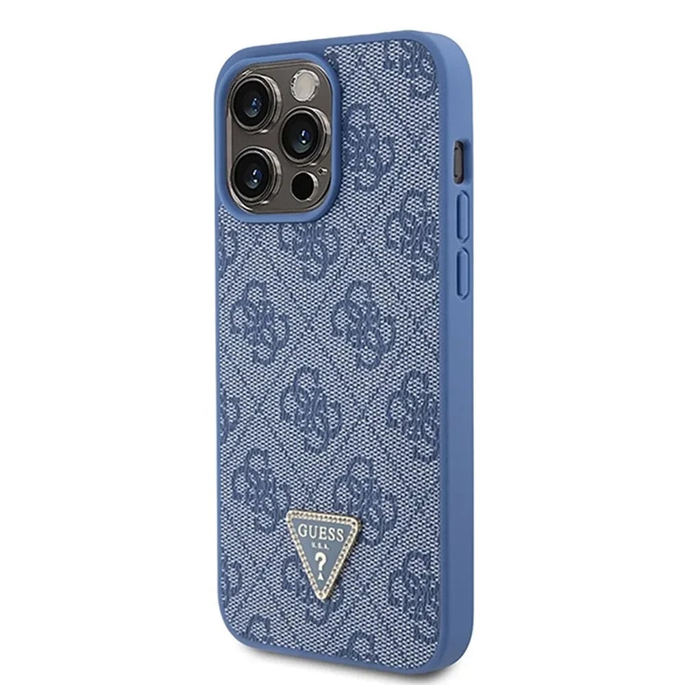 GUESS Guhcp15Xp4Tdpb iPhone 15 Pro Max 6.7 Niebieski Leather 4G Triangle Strass phone case