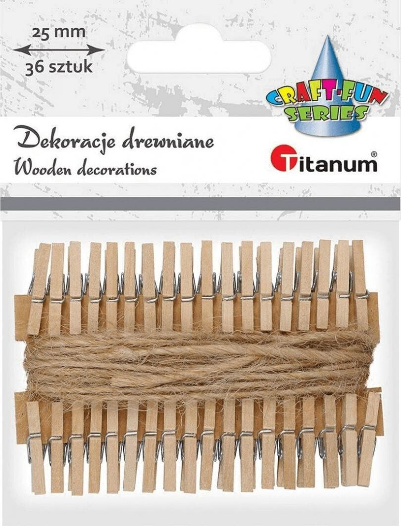 Декоративный элемент или материал для детского творчества Titanum Klamerki drewniane 36szt