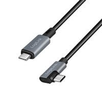 LogiLink CU0182 - 1 m - USB C - USB C - USB 2.0 - 480 Mbit/s - Black - Silver