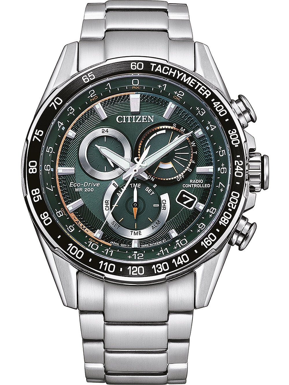 Мужские наручные часы с серебряным браслетом Citizen CB5914-89X Eco-Drive Funkuhr 44mm 20ATM